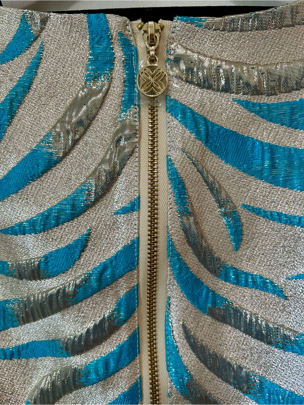 Lilly Pulitzer Faylinn Shift Dress Breezy Aqua Midnight Sparks Brocade 10 NWT - Picture 7 of 14